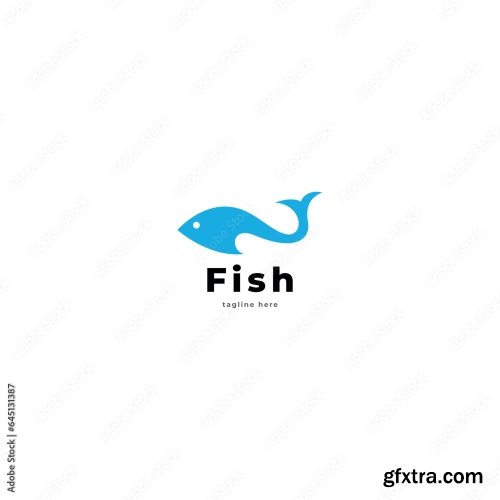 Fish Logo Vector Template 6xAI