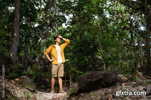 Asian Teenager Hike Through Forest To Peak 7xJPEG