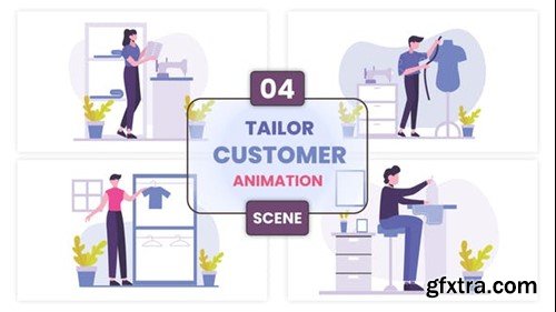 Videohive Tailor Customer Clothes Illustration Scene 52647438