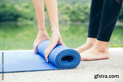 Young Woman Doing Yoga In Garden 12xJPEG