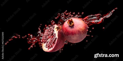 Pomegranate Isolated On A White Background 16xJPEG