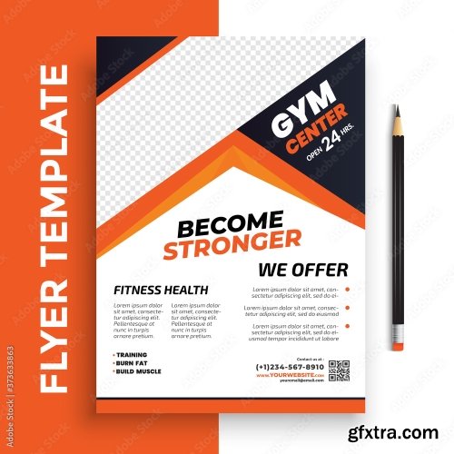 Fitness Gym Flyer Poster 3 14xAI