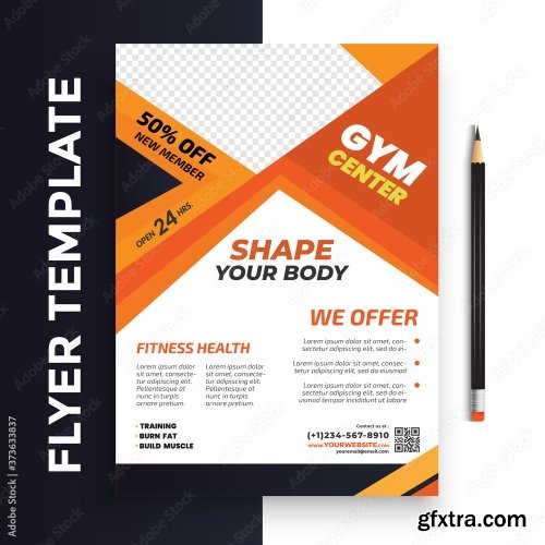 Fitness Gym Flyer Poster 3 14xAI