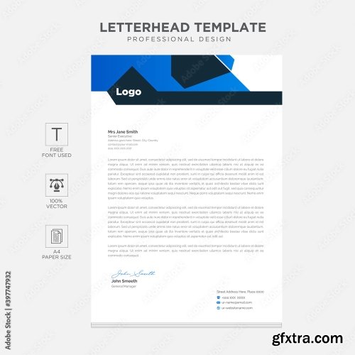 Clean And Modern Corporate Business Letterhead Template 12xAI