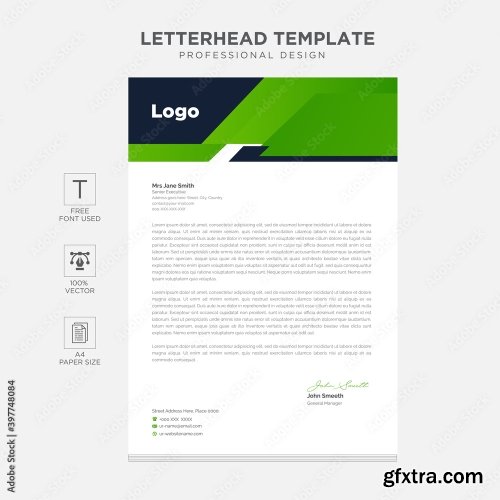 Clean And Modern Corporate Business Letterhead Template 12xAI