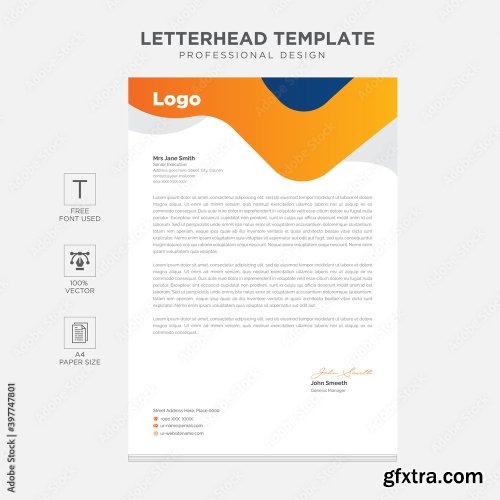 Clean And Modern Corporate Business Letterhead Template 12xAI