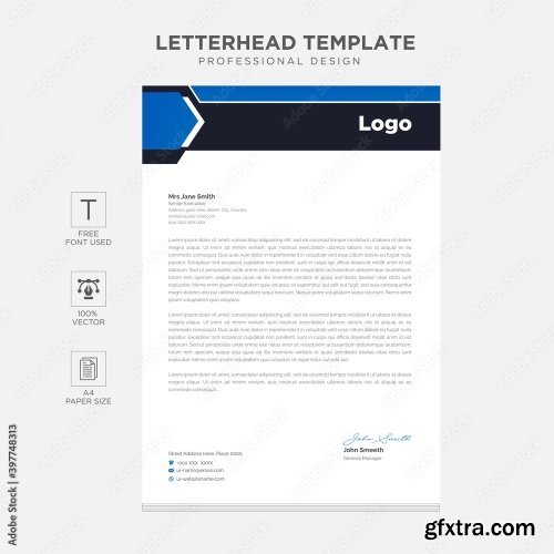 Clean And Modern Corporate Business Letterhead Template 12xAI