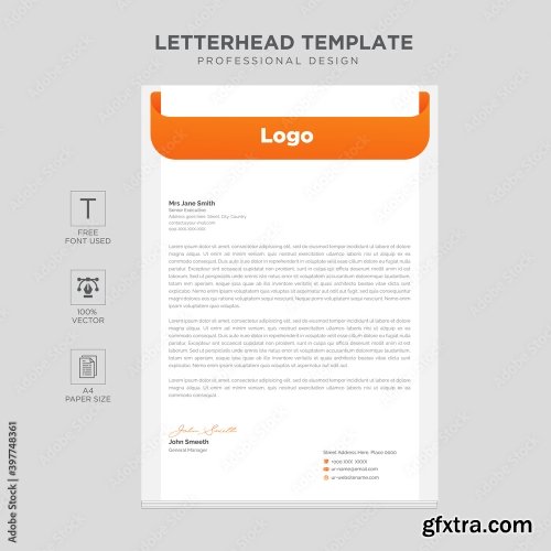 Clean And Modern Corporate Business Letterhead Template 12xAI