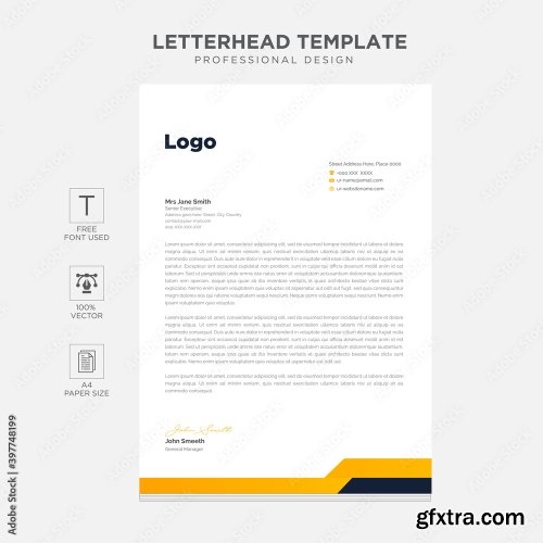 Clean And Modern Corporate Business Letterhead Template 12xAI