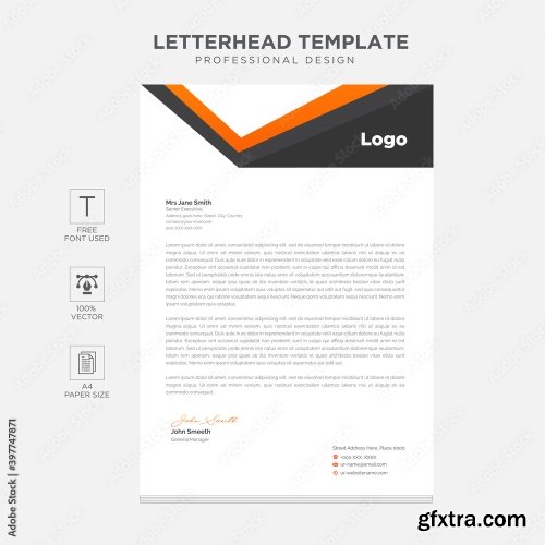 Clean And Modern Corporate Business Letterhead Template 12xAI