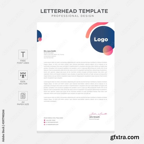 Clean And Modern Corporate Business Letterhead Template 12xAI