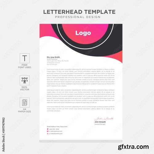 Clean And Modern Corporate Business Letterhead Template 12xAI