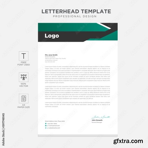 Clean And Modern Corporate Business Letterhead Template 12xAI