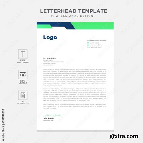 Clean And Modern Corporate Business Letterhead Template 12xAI