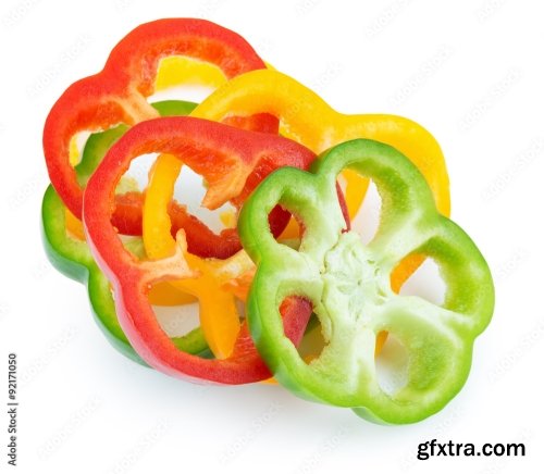 Red Yellow And Green Pepper Isolated On A White Background 7xJPEG