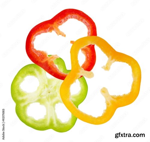 Red Yellow And Green Pepper Isolated On A White Background 7xJPEG