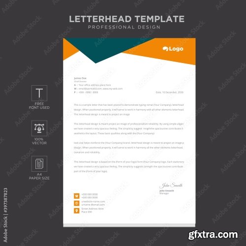 Elegant Letterhead Design Template 6 11xAI