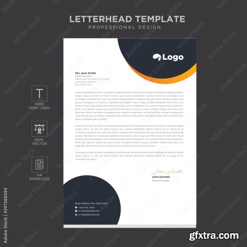 Elegant Letterhead Design Template 6 11xAI