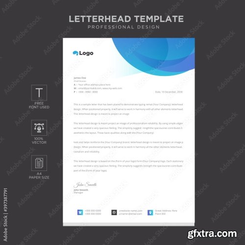 Elegant Letterhead Design Template 6 11xAI