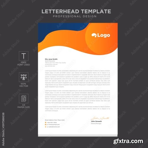 Elegant Letterhead Design Template 6 11xAI