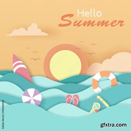 Summer Poster Banner Summer Travel 18xAI