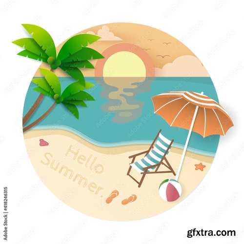 Summer Poster Banner Summer Travel 18xAI