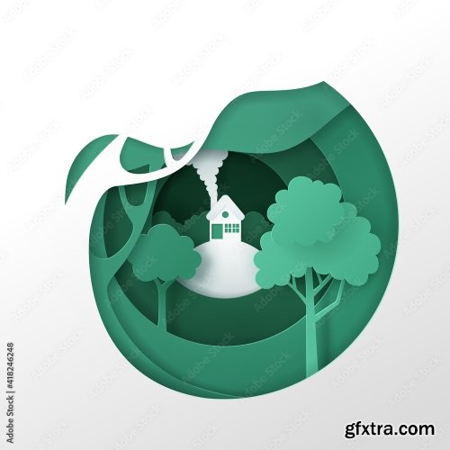 Vector And Digital Craft Style Of Nature Landscape 16xAI