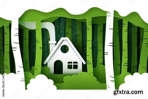 Vector And Digital Craft Style Of Nature Landscape 16xAI