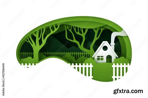 Vector And Digital Craft Style Of Nature Landscape 16xAI