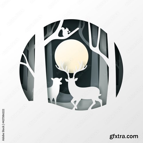 Vector And Digital Craft Style Of Green Eco Forest 19xAI