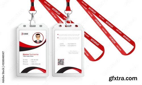 Corporate Id Card With Lanyard Set 4 15xAI