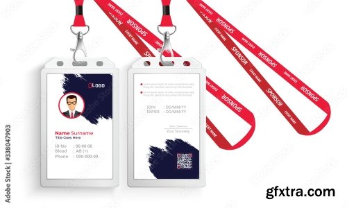 Corporate Id Card With Lanyard Set 4 15xAI