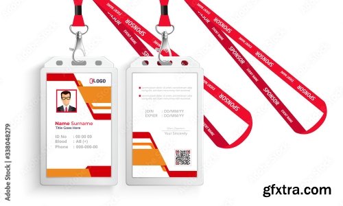 Corporate Id Card With Lanyard Set 4 15xAI