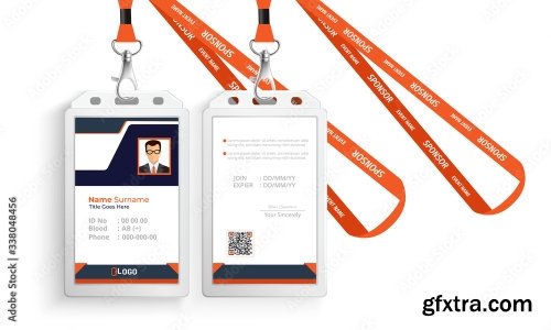 Corporate Id Card With Lanyard Set 4 15xAI