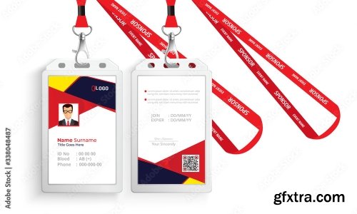 Corporate Id Card With Lanyard Set 4 15xAI