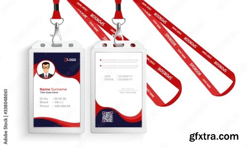 Corporate Id Card With Lanyard Set 4 15xAI