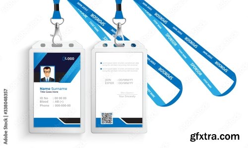 Corporate Id Card With Lanyard Set 4 15xAI