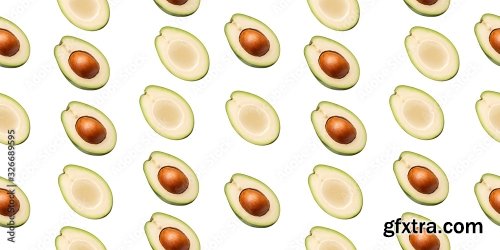 Avocado Isolated On A White Background 15xJPEG