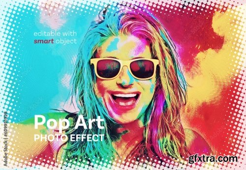 Pop Art Photo Effect Mockup 1xPSD