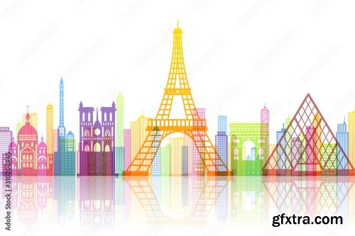 Paper Cut Of France Landmark Travel And Tourism Concept 5xAI