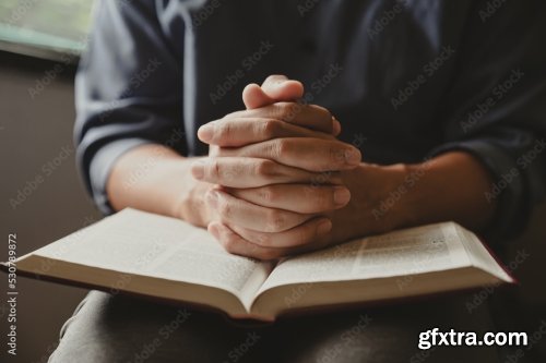 Hands Of Man Praying To God With The Bible Concept Of Faith For God 1xJPEG