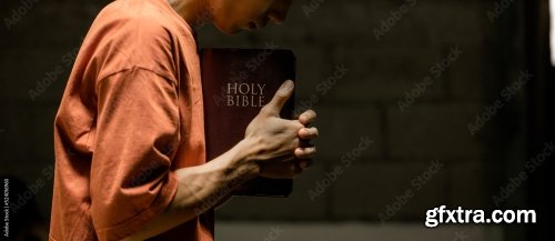 Hands Of Man Praying To God With The Bible Concept Of Faith For God 1xJPEG