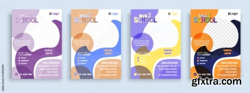 Flyer Brochure Cover Template For Kids Back To School 15xAI