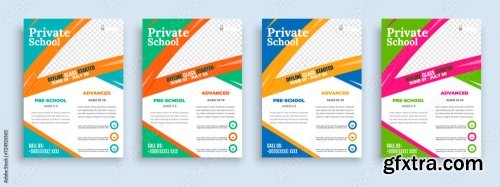 Flyer Brochure Cover Template For Kids Back To School 15xAI