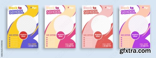 Flyer Brochure Cover Template For Kids Back To School 15xAI