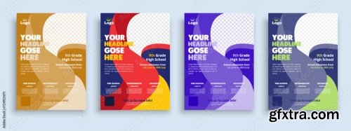 Flyer Brochure Cover Template For Kids Back To School 15xAI