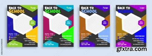 Flyer Brochure Cover Template For Kids Back To School 15xAI