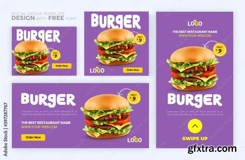 Fast Food Web Template Banner Flyer 3 5xAI