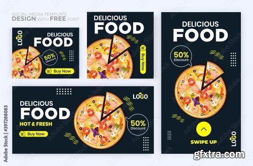 Fast Food Web Template Banner Flyer 3 5xAI