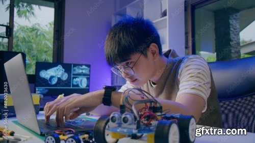 Asian Teenager Doing Arduino Robot 15xJPEG